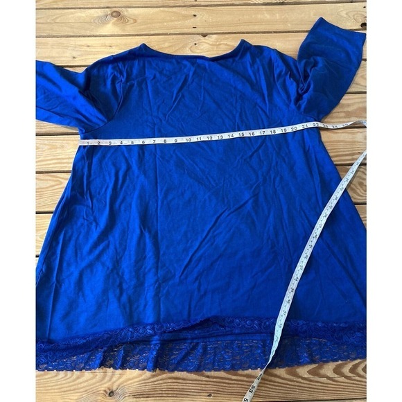 NEW D&Co Lace Hem Jersey Boatneck Tunic Size XL Women’s Blue - Picture 6 of 8